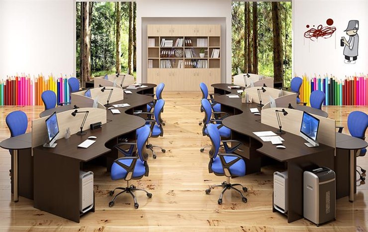 Офисный комплект мебели SIMPLE с эргономичными столами и тумбами в Бузулуке - изображение 4